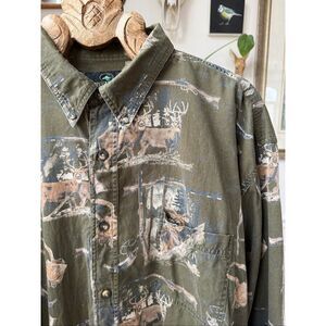 RedHead Deer Rifle Print Fine Wale Corduroy Buttondown Shirt XL